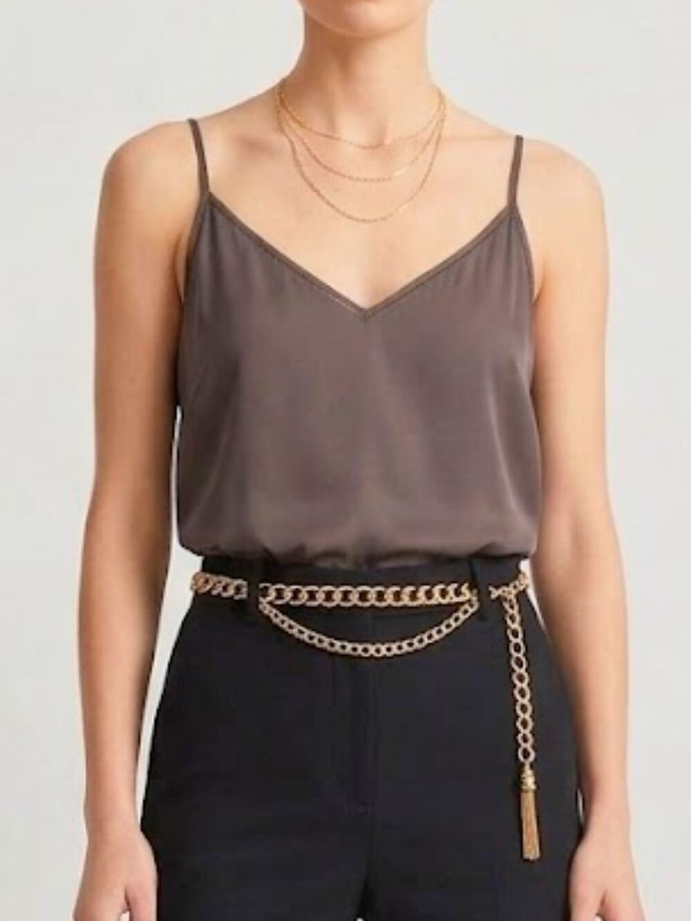 BROCHU WALKER Abby Cammy Satin Cami Tank L Layering Top Layering Top